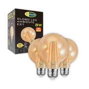 Bombilla LED Filamento E27 Ambar 8W G95