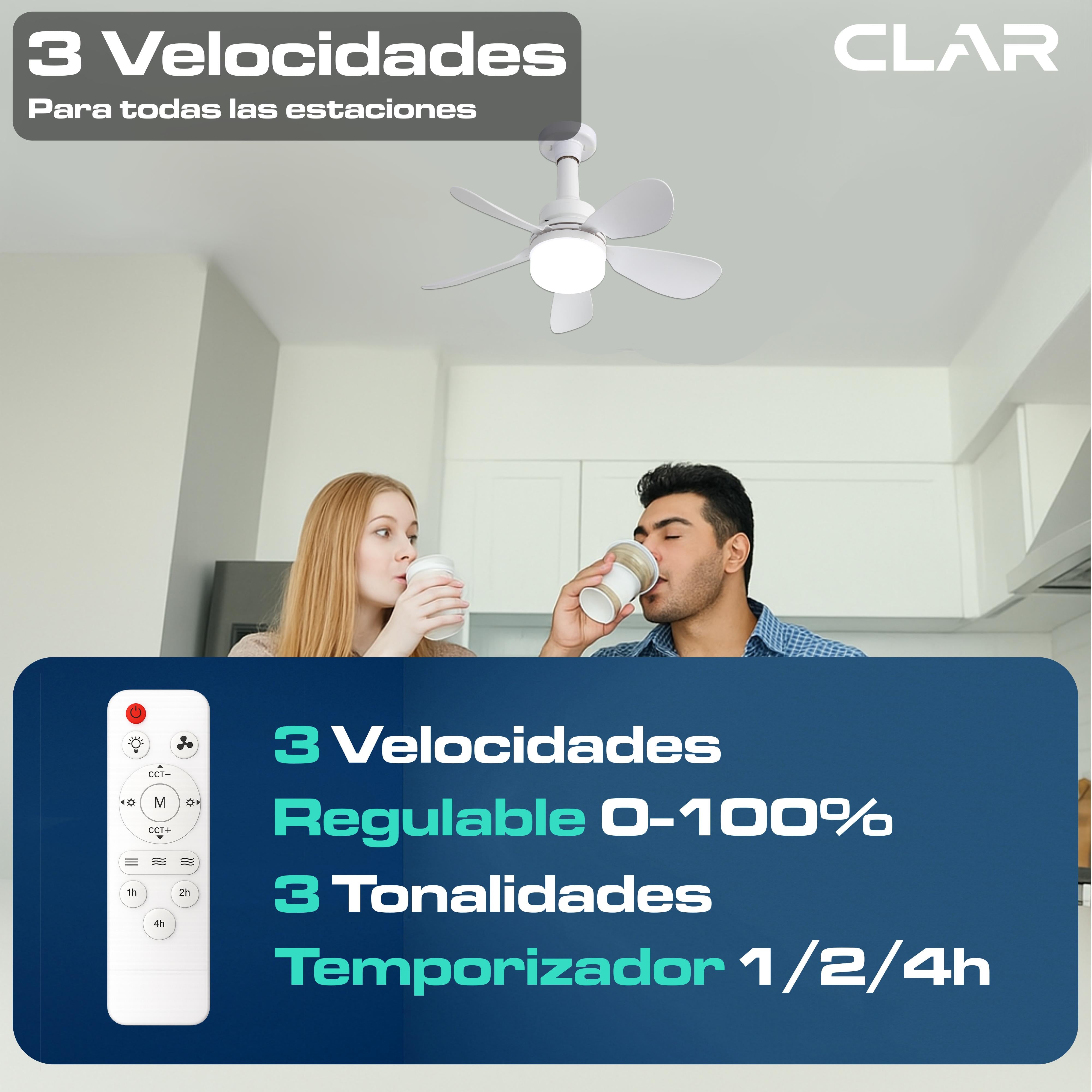 Dimmbarer Deckenventilator CCT Ø52cm (E27 Fassung)