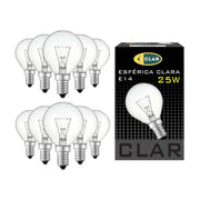 Incandescent Clear Spherical Light Bulb E14 25W
