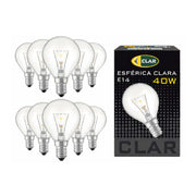 E14 40W Incandescent Clear Spherical Bulb