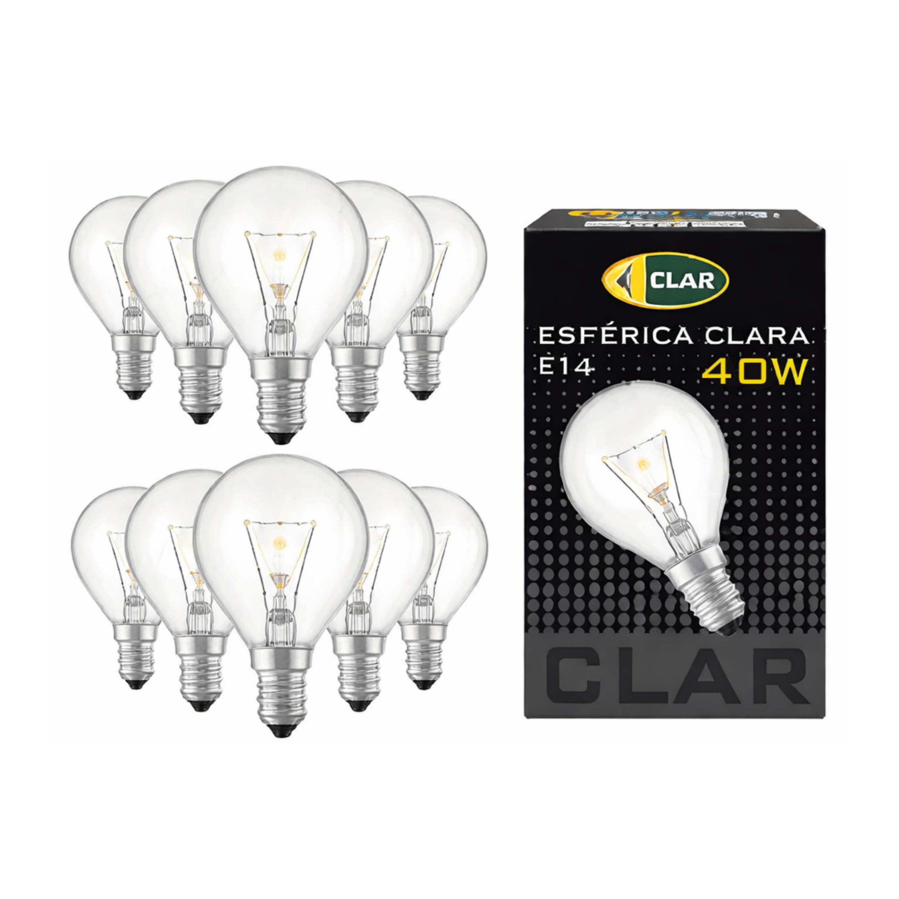 E14 40W Incandescent Clear Spherical Bulb