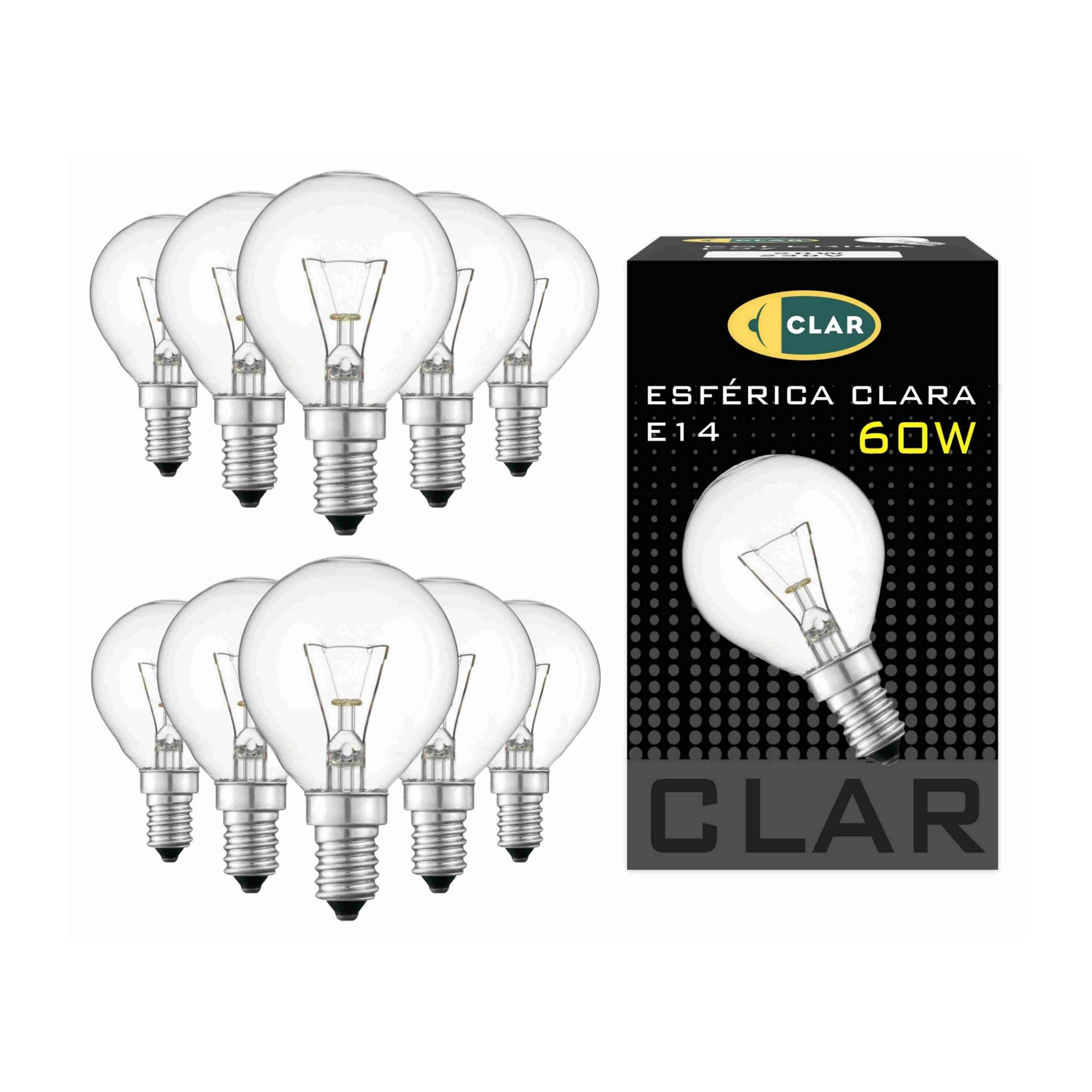 Incandescent Clear Spherical Light Bulb E14 60W
