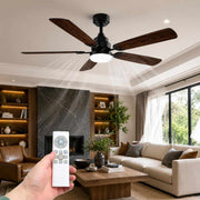 Dimmable CCT Ceiling Fan Ø107cm (Wood)