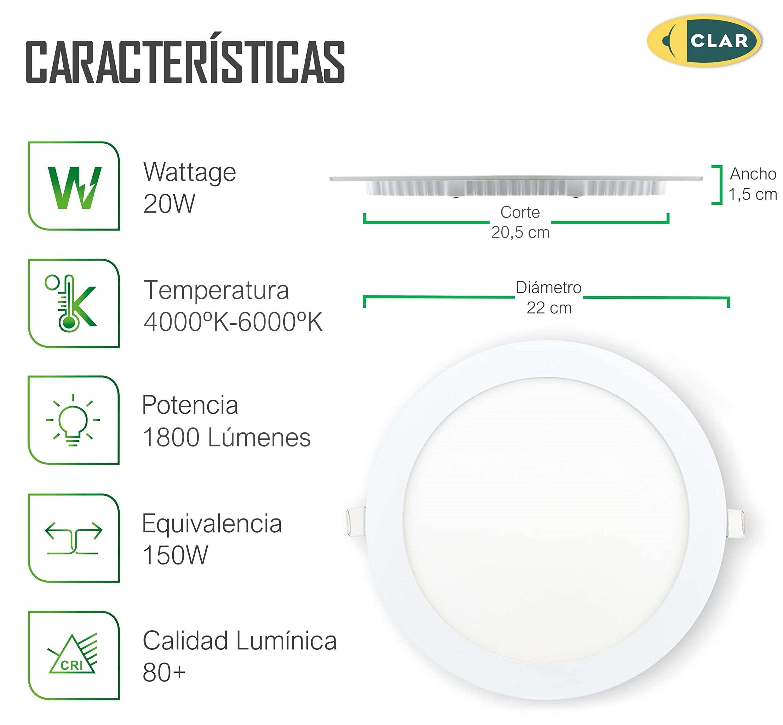 Downlight LED Empotrable 20W