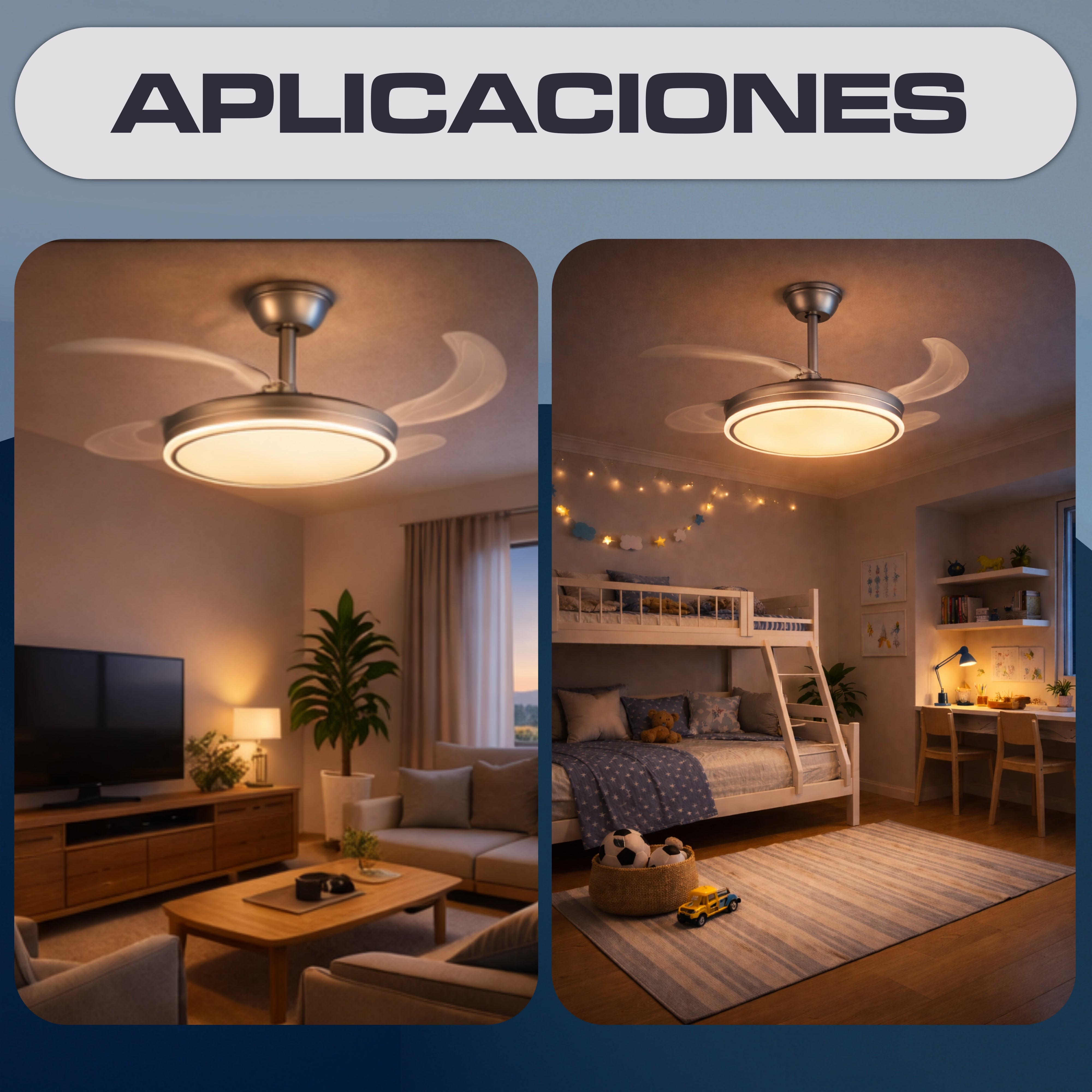 Ventilador de Techo Regulable CCT Ø107cm (Níquel)