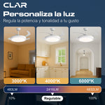 Dimmable CCT Ceiling Fan Ø107cm (White)