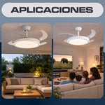 Dimmable CCT Ceiling Fan Ø107cm (White)