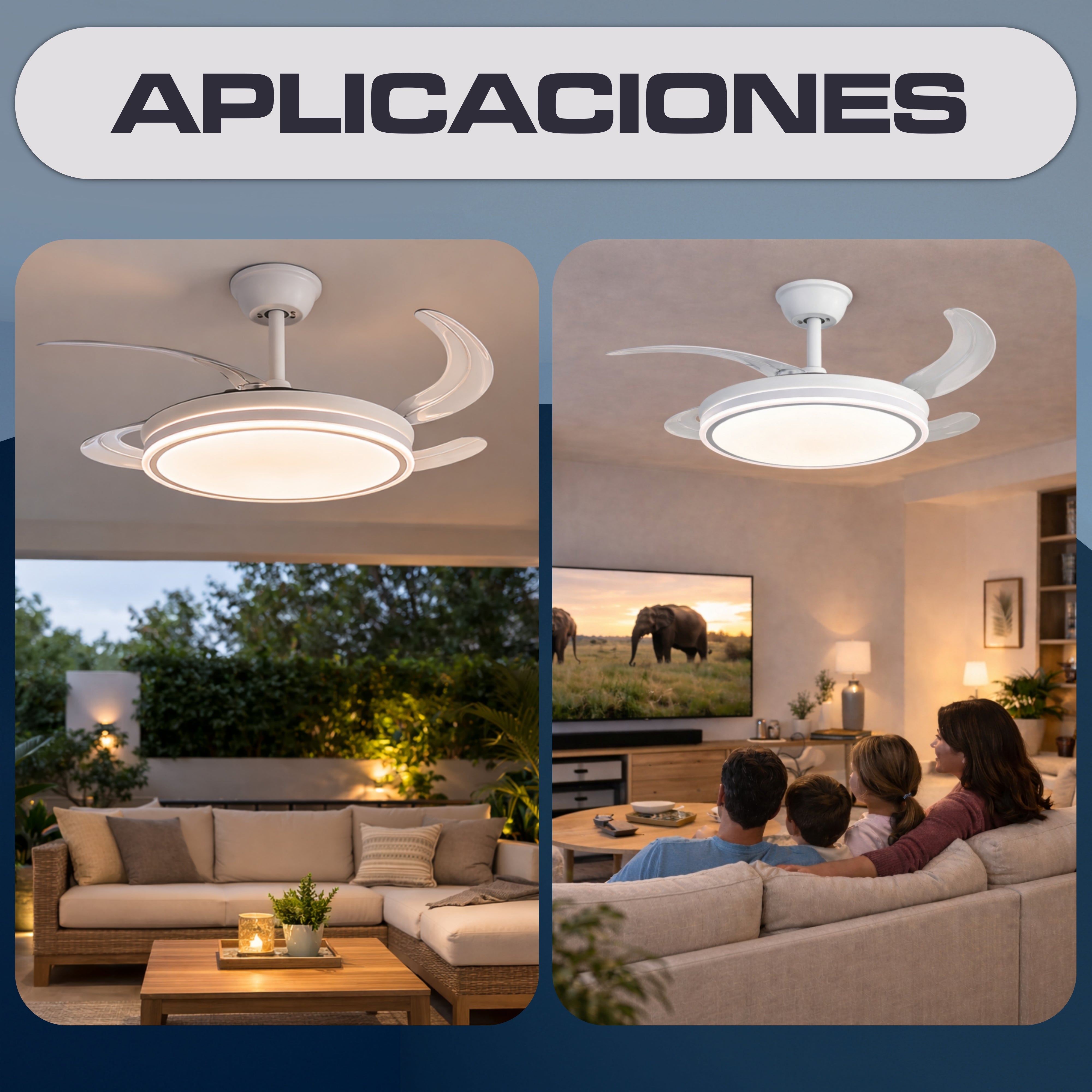 Dimmable CCT Ceiling Fan Ø107cm (White)