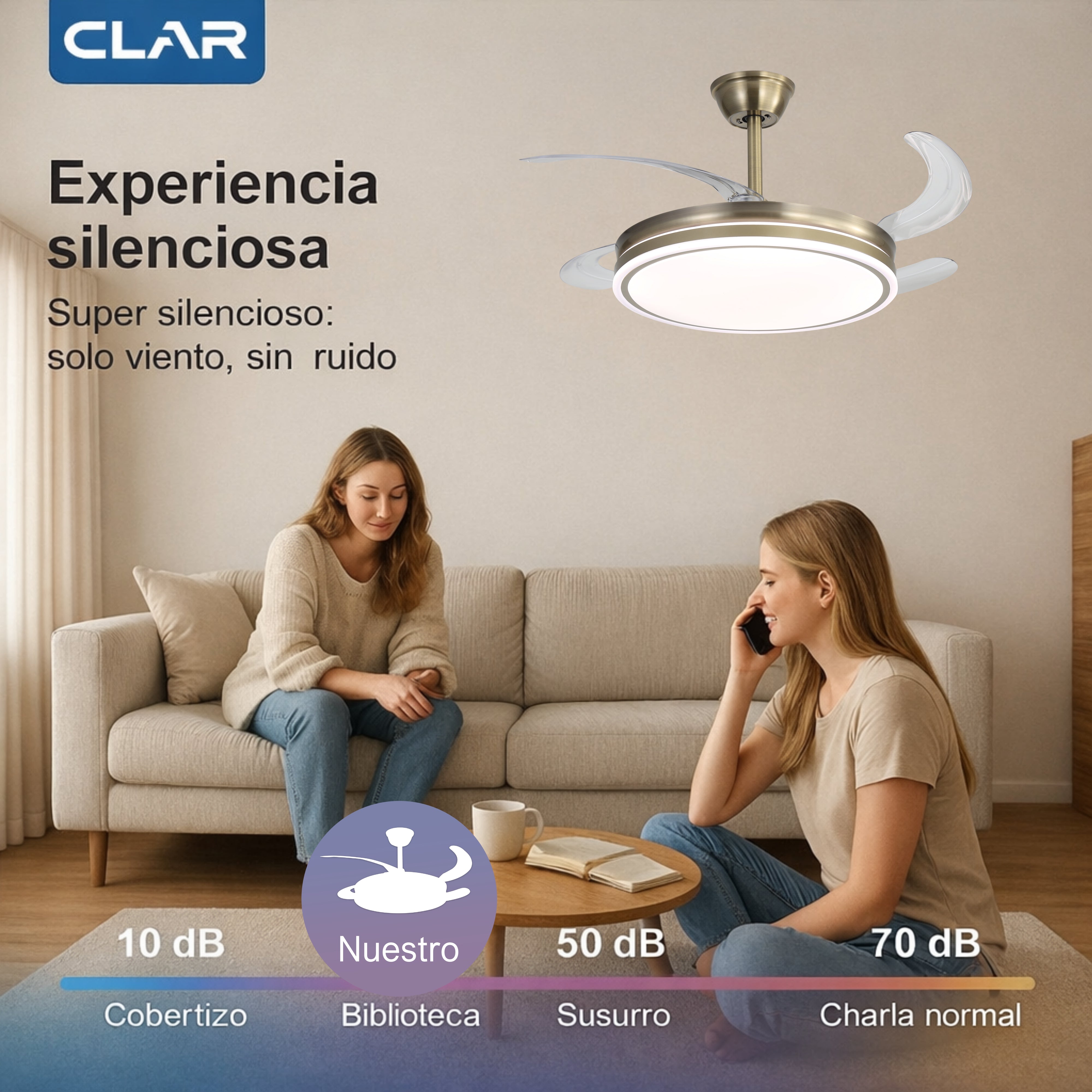 Ventilador de Techo Regulable CCT Ø107cm (Cuero)