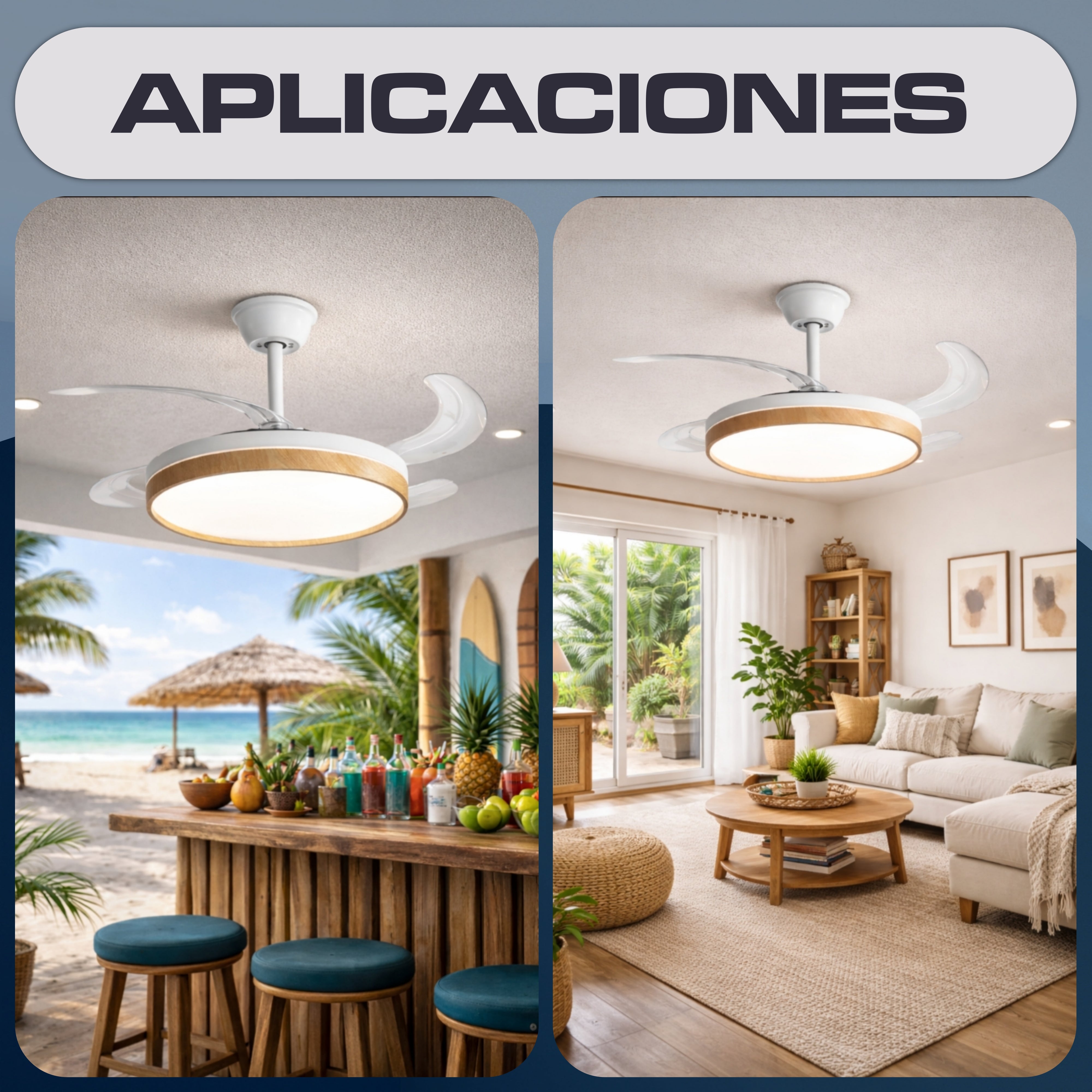 Ventilador de Techo Regulable CCT Ø107cm (Acabado Madera)