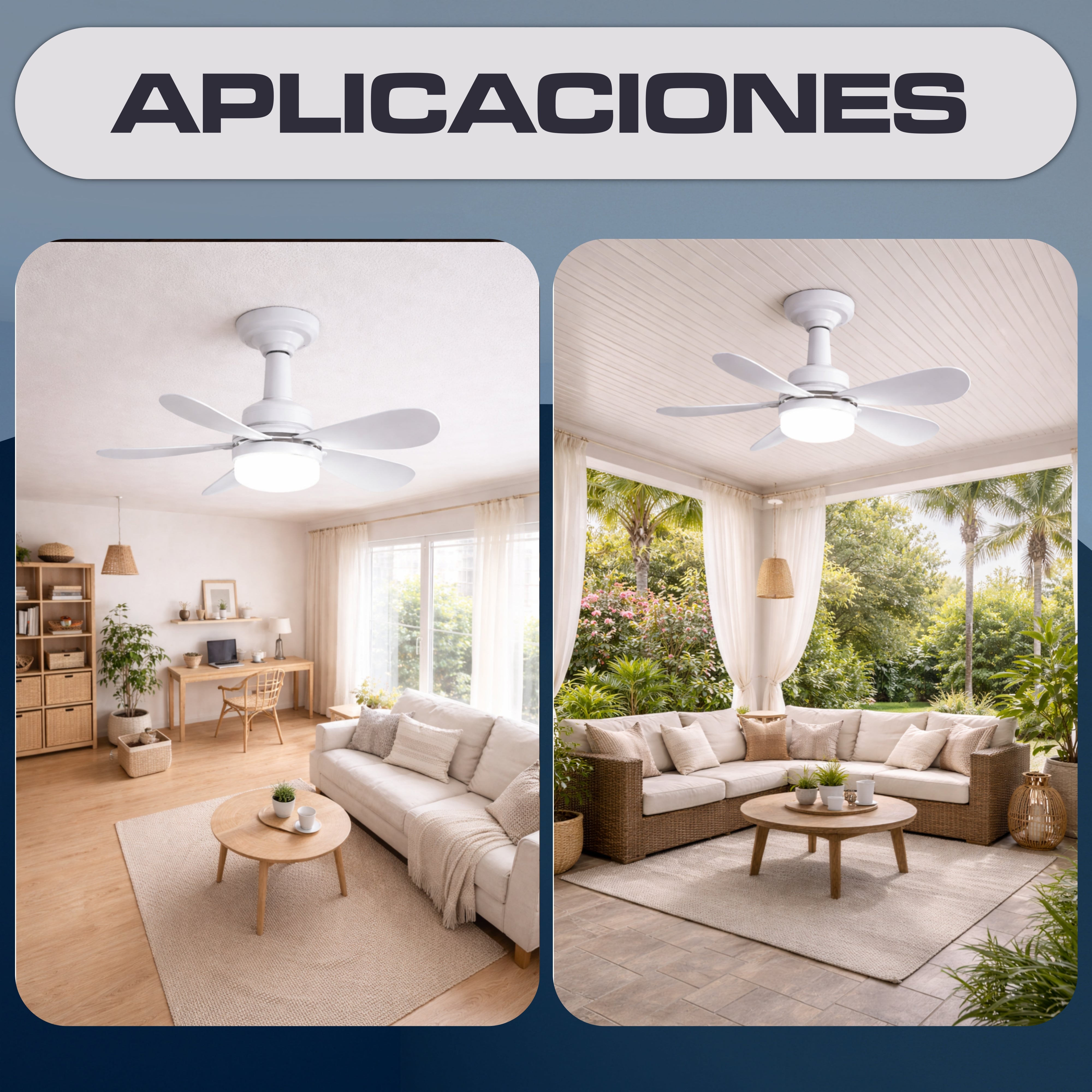 Ventilador de Techo Regulable CCT Ø52cm (Casquillo E27)