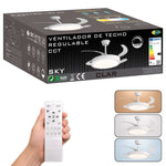 Dimmable CCT Ceiling Fan Ø107cm (White)